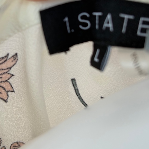 NWT 1.State Floral Cropped Blouse with Tie – Size Large - Picture 4 of 6
